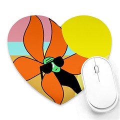 Sunflower On Sunbathing Heart Mousepads by Valentinaart