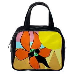 Sunflower On Sunbathing Classic Handbags (one Side) by Valentinaart