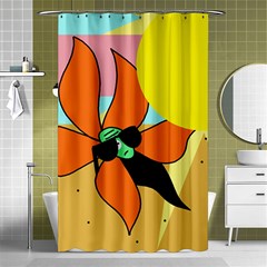 Sunflower On Sunbathing Shower Curtain 48  X 72  (small)  by Valentinaart