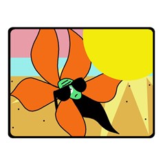 Sunflower On Sunbathing Double Sided Fleece Blanket (small) 