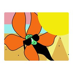 Sunflower On Sunbathing Double Sided Flano Blanket (mini)  by Valentinaart