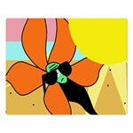 Sunflower on sunbathing Double Sided Flano Blanket (Large)  80 x60  Blanket Front