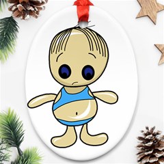 Cute Boy Ornament (oval)  by Valentinaart