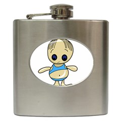 Cute Boy Hip Flask (6 Oz) by Valentinaart