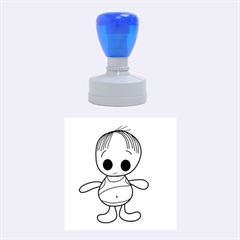 Cute Boy Rubber Round Stamps (medium)