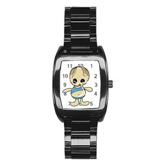 Cute Boy Stainless Steel Barrel Watch by Valentinaart