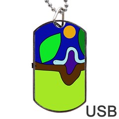 Caterpillar  Dog Tag Usb Flash (one Side)