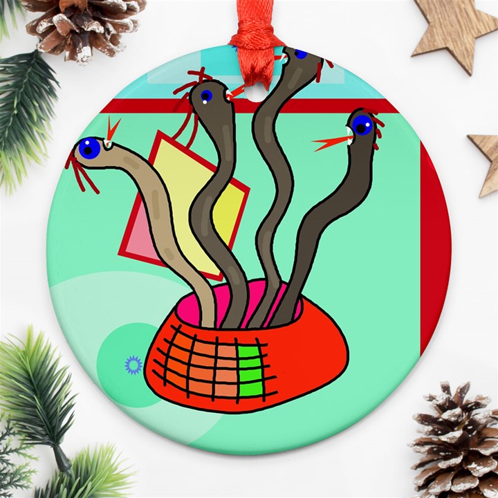 Dancing  snakes Ornament (Round) 