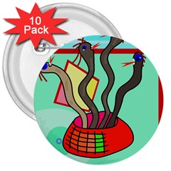 Dancing  Snakes 3  Buttons (10 Pack)  by Valentinaart