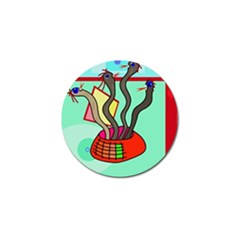 Dancing  Snakes Golf Ball Marker by Valentinaart