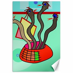 Dancing  Snakes Canvas 20  X 30   by Valentinaart