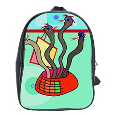 Dancing  Snakes School Bags(large)  by Valentinaart