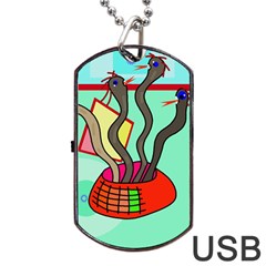 Dancing  Snakes Dog Tag Usb Flash (two Sides) 