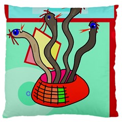 Dancing  Snakes Large Cushion Case (two Sides) by Valentinaart