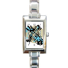 Abstract Decor - Blue Rectangle Italian Charm Watch by Valentinaart