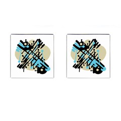 Abstract Decor - Blue Cufflinks (square) by Valentinaart