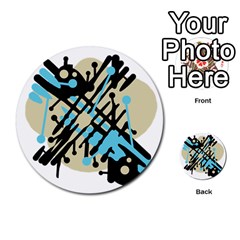 Abstract Decor - Blue Multi-purpose Cards (round)  by Valentinaart