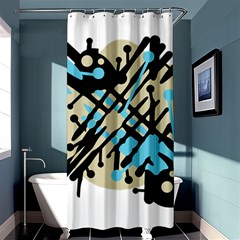 Abstract Decor - Blue Shower Curtain 36  X 72  (stall)  by Valentinaart