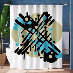 Abstract Decor - Blue Shower Curtain 60  X 72  (medium)  by Valentinaart