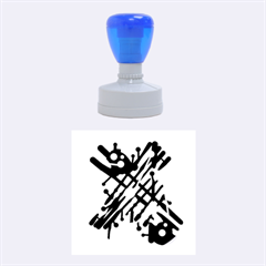 Abstract Decor - Blue Rubber Round Stamps (medium)