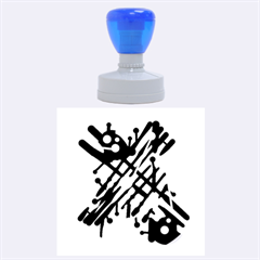 Abstract Decor - Blue Rubber Round Stamps (large)