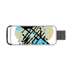 Abstract Decor - Blue Portable Usb Flash (two Sides) by Valentinaart