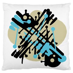 Abstract Decor - Blue Large Flano Cushion Case (one Side) by Valentinaart