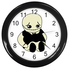 Halloween Sad Monster Wall Clocks (black) by Valentinaart