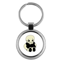 Halloween Sad Monster Key Chains (round)  by Valentinaart