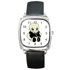 Halloween Sad Monster Square Metal Watch by Valentinaart