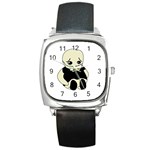 Halloween sad monster Square Metal Watch Front