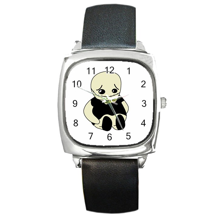 Halloween sad monster Square Metal Watch