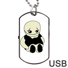 Halloween Sad Monster Dog Tag Usb Flash (one Side)