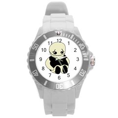 Halloween Sad Monster Round Plastic Sport Watch (l) by Valentinaart