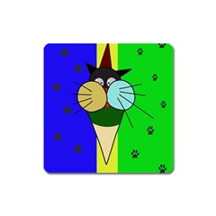 Ice Cream Cat Square Magnet by Valentinaart