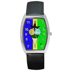 Ice Cream Cat Barrel Style Metal Watch