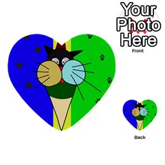 Ice Cream Cat Multi-purpose Cards (heart)  by Valentinaart