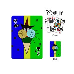 Ice Cream Cat Playing Cards 54 (mini)  by Valentinaart