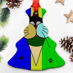 Ice Cream Cat Christmas Tree Ornament (2 Sides)