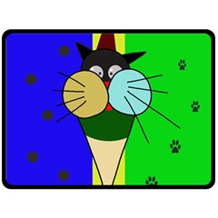 Ice Cream Cat Double Sided Fleece Blanket (large) 