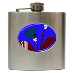 Soldier Flowers  Hip Flask (6 Oz) by Valentinaart