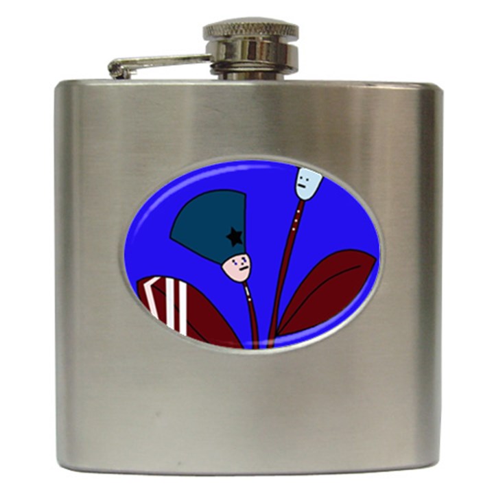 Soldier flowers  Hip Flask (6 oz)