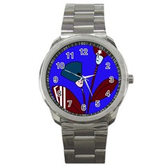 Soldier Flowers  Sport Metal Watch by Valentinaart