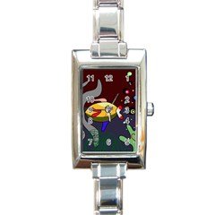 Fish Rectangle Italian Charm Watch by Valentinaart