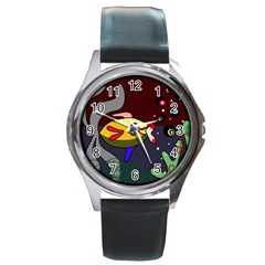 Fish Round Metal Watch by Valentinaart