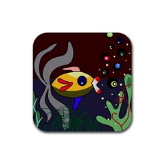 Fish Rubber Coaster (square)  by Valentinaart