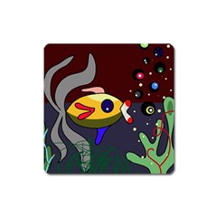 Fish Square Magnet by Valentinaart