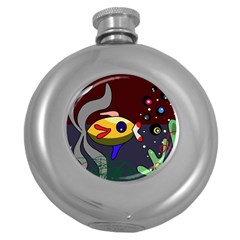 Fish Round Hip Flask (5 Oz) by Valentinaart