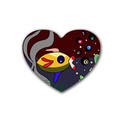 Fish Rubber Coaster (heart)  by Valentinaart