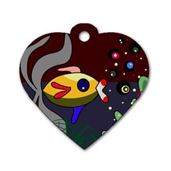 Fish Dog Tag Heart (one Side) by Valentinaart